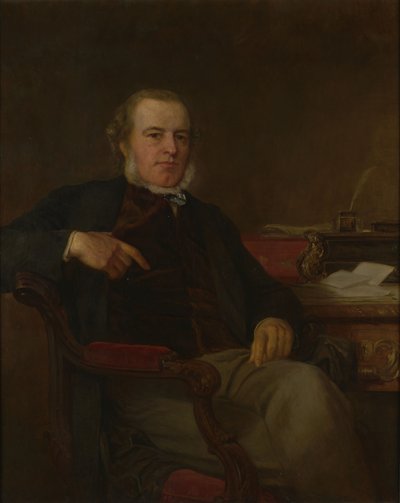 Portret van Henry Bruce, 1e Baron Aberdare, Britse politicus en minister van Binnenlandse Zaken (1815-1895) door After Henry Tanworth Wells